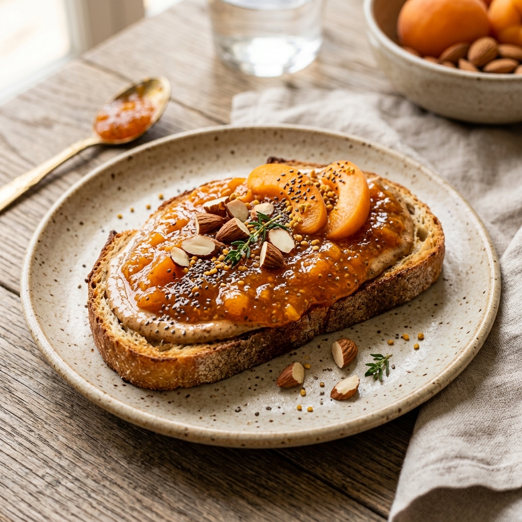 Apricot Chia Jam Protein Toast