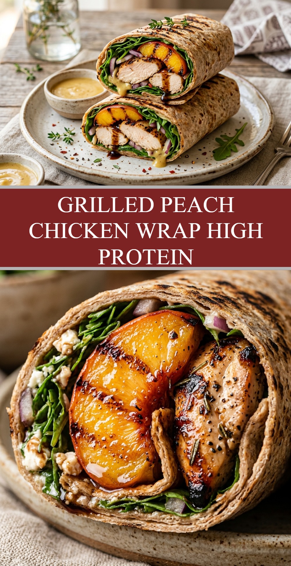 Grilled Peach Chicken Wrap High Protein