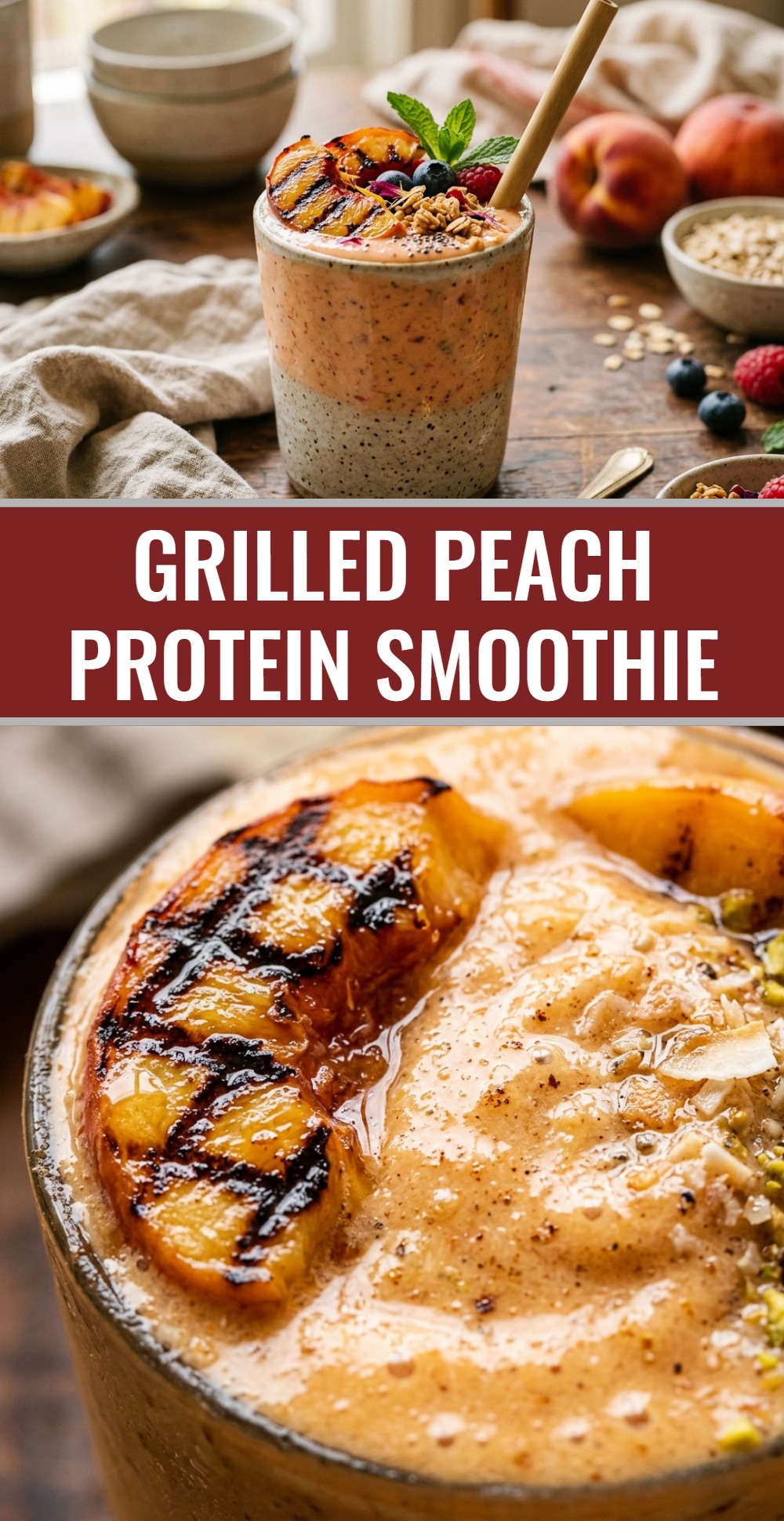 Grilled Peach Protein Smoothie