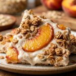 Peach Crumble Protein Yogurt Bark