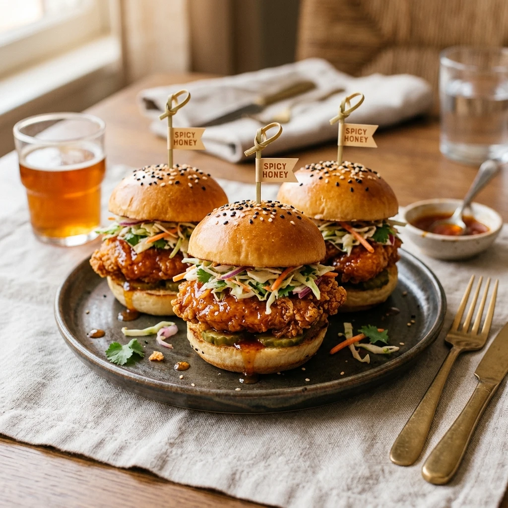 Spicy Honey Chicken Sliders